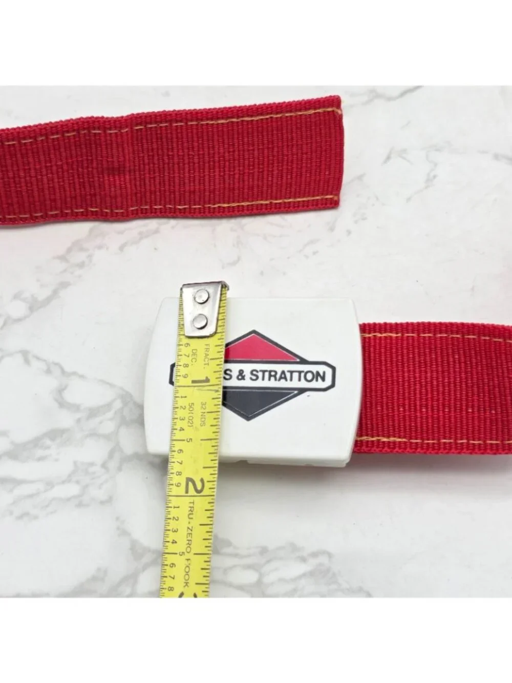 Vintage Briggs & Stratton Belt and Buckle USA Promo Service Parts Mechanic Red